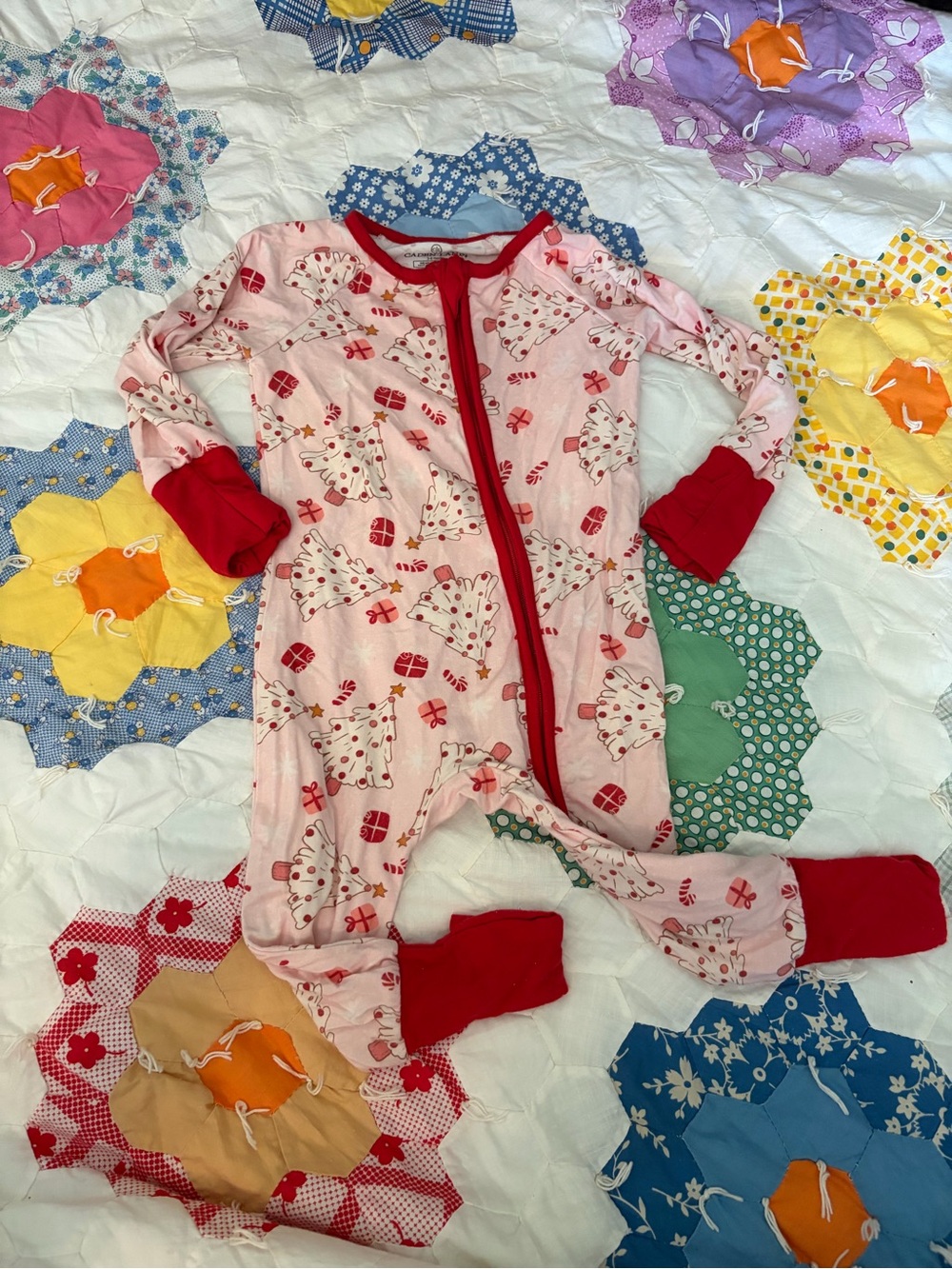 Caden lane 3-6 month Christmas footie